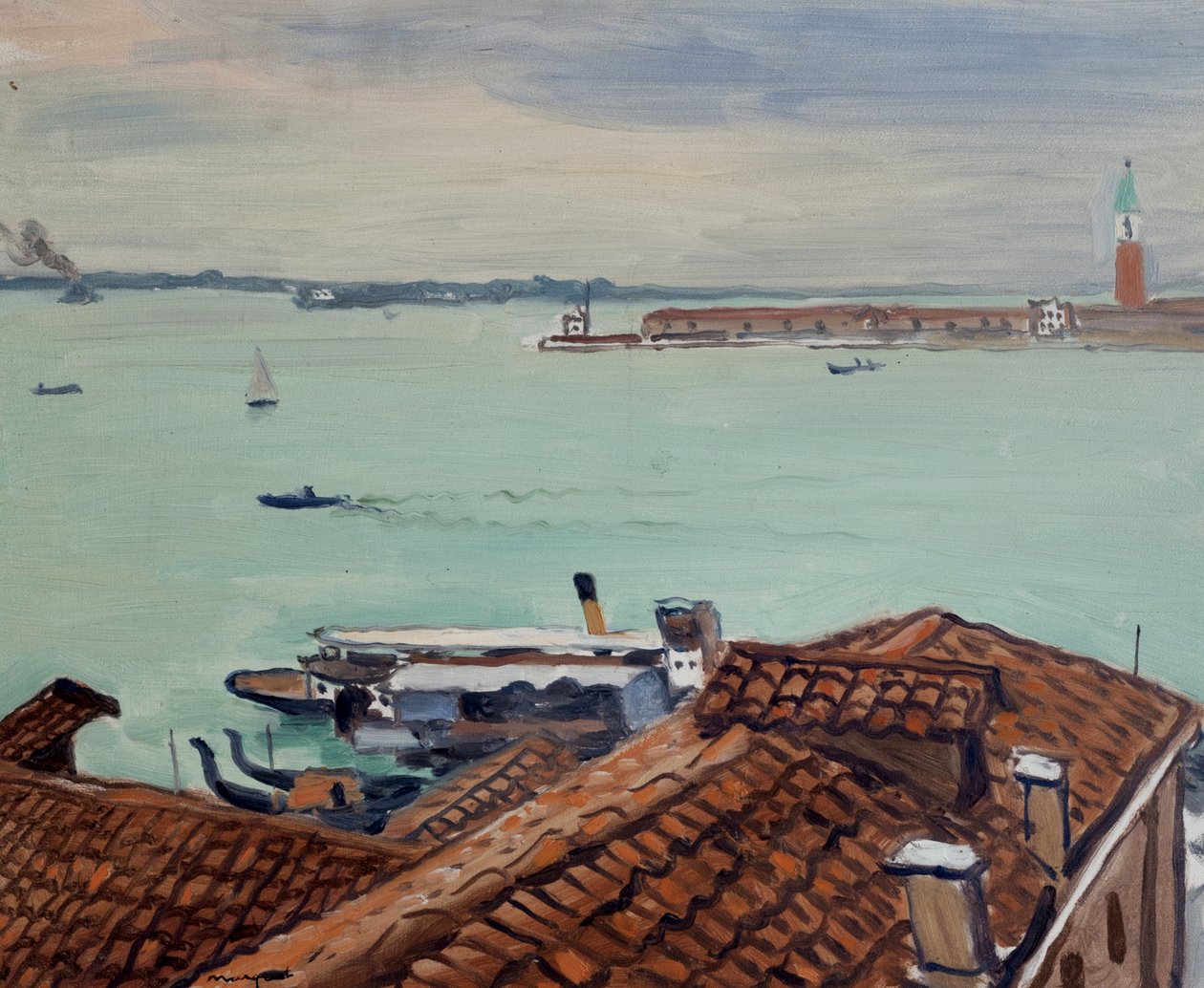 Tetők Velencében (olaj a panelen) alkotó: Albert Marquet