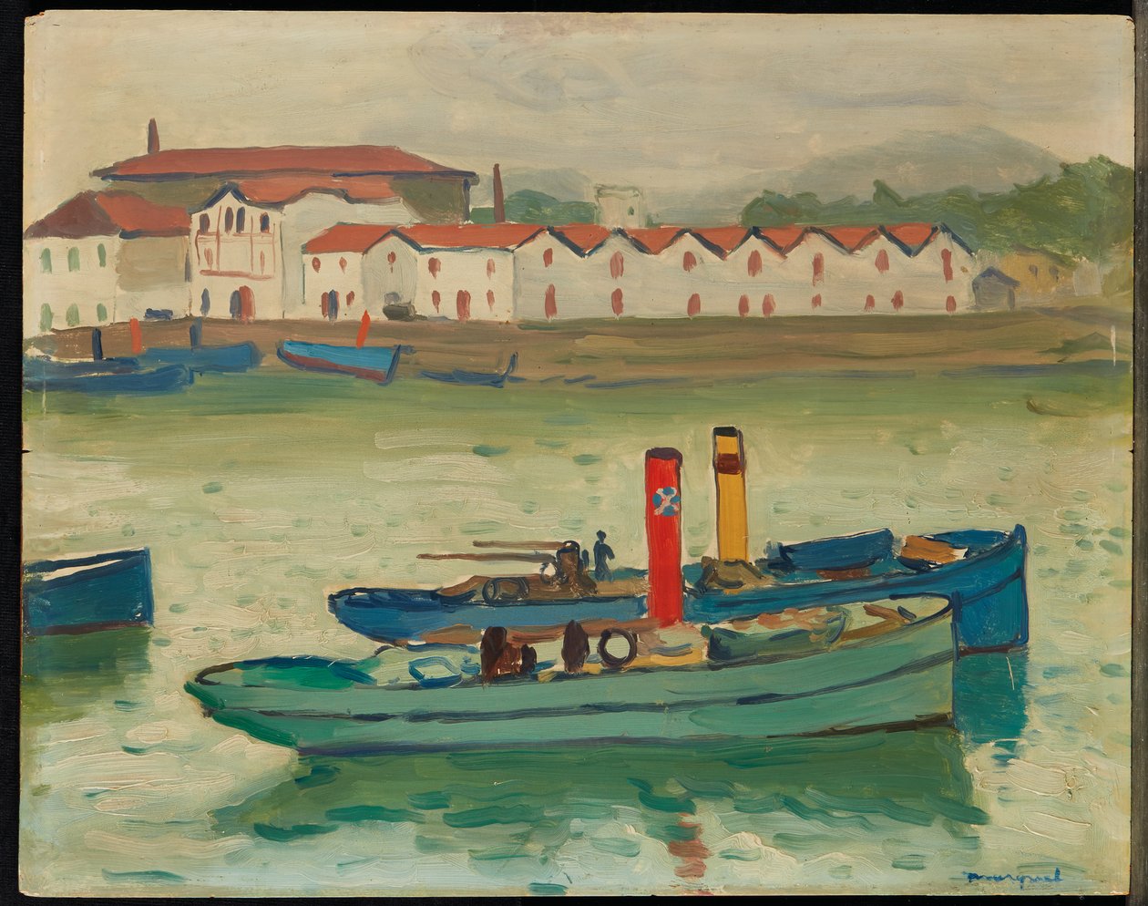 Saint-Jean-de-Luz, halászhajó (olaj a panelen) alkotó: Albert Marquet