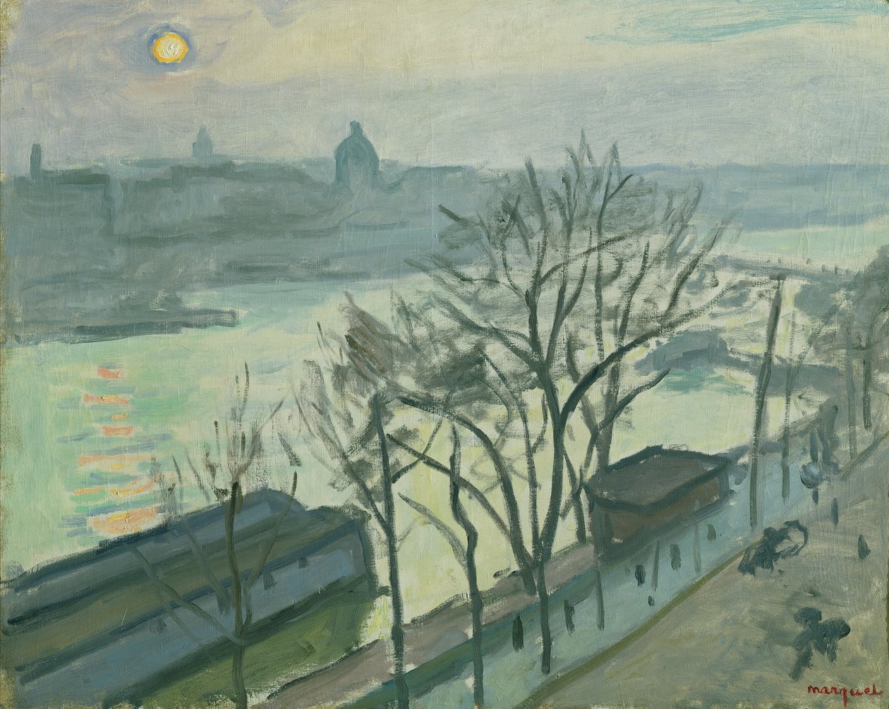 Nap Párizs felett (Nap látható a fákon), 1910 körül alkotó: Albert Marquet