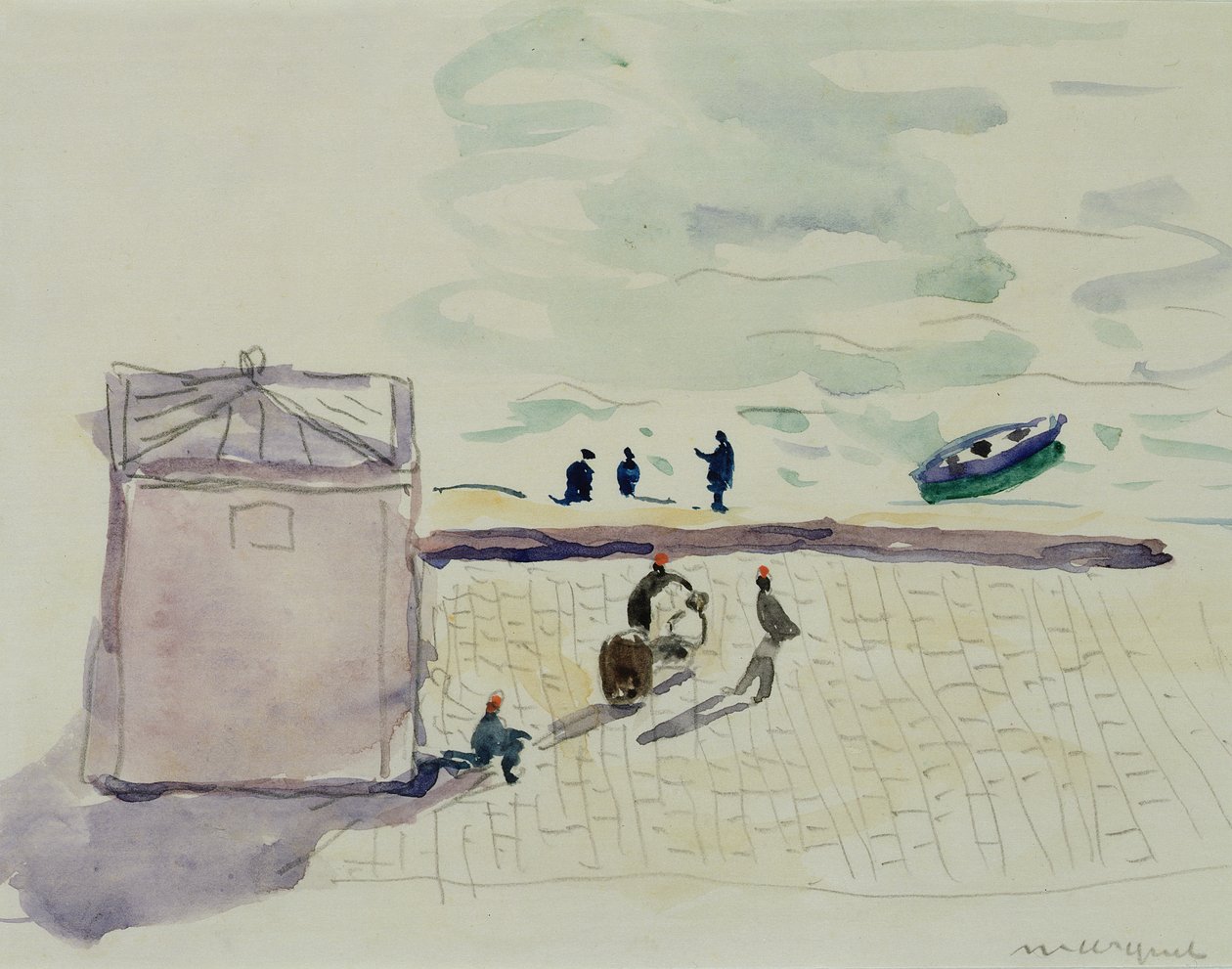 Algír rakpartján (akvarell papíron) alkotó: Albert Marquet