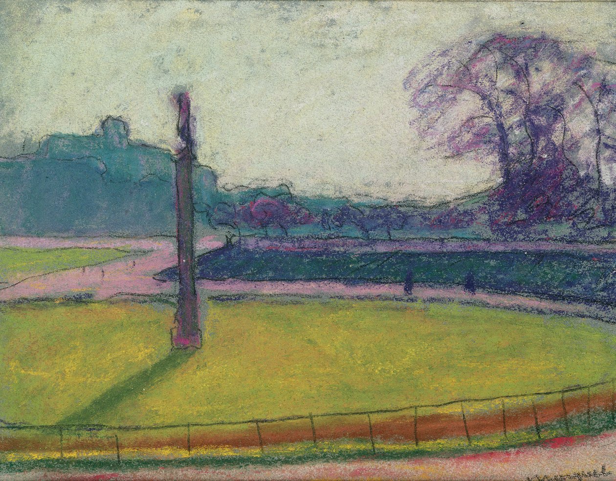 Luxembourg-kertek, Párizs (pasztell, papíron) alkotó: Albert Marquet
