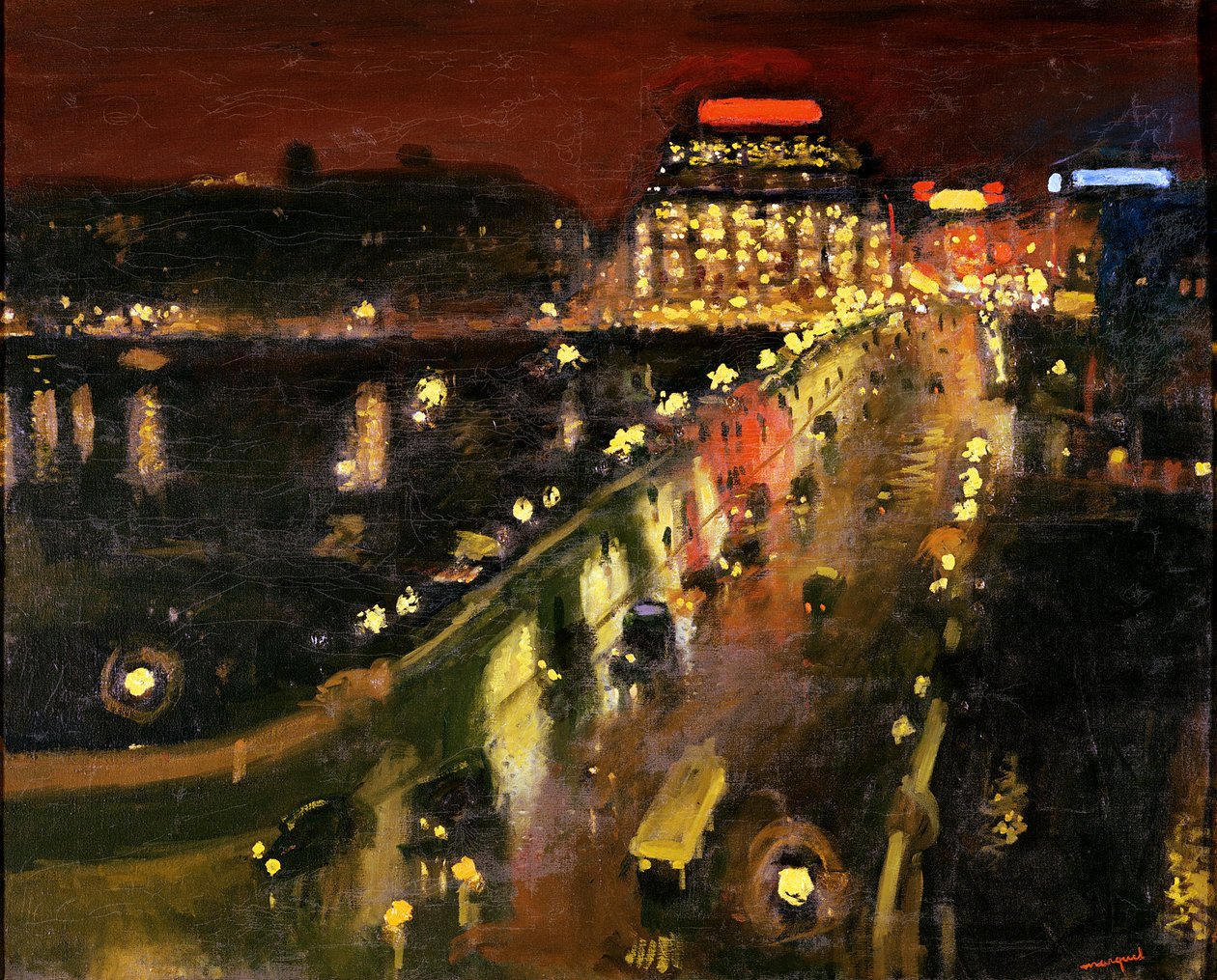 A Pont Neuf éjjel alkotó: Albert Marquet
