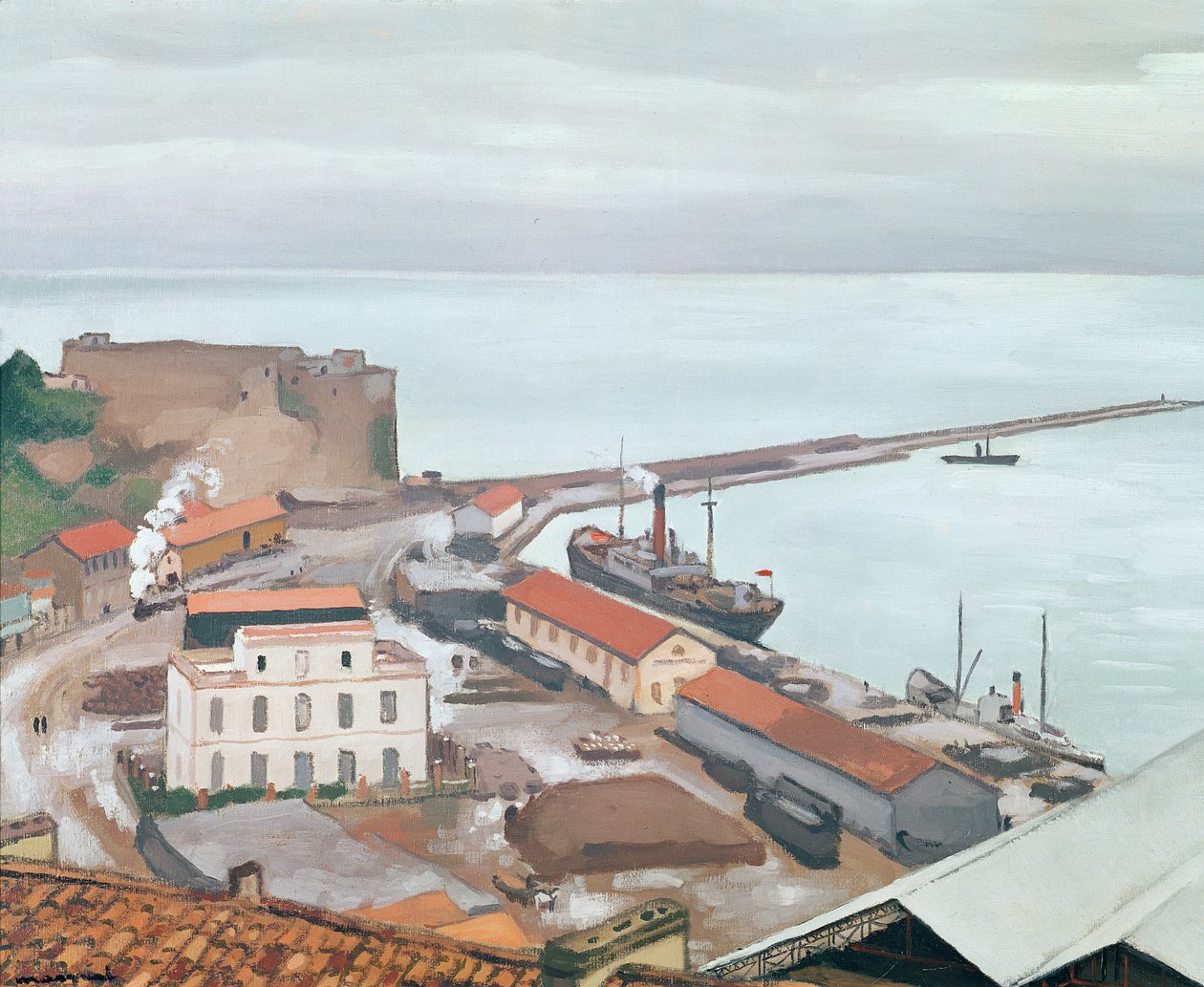 Bougie kikötője szürke időben alkotó: Albert Marquet