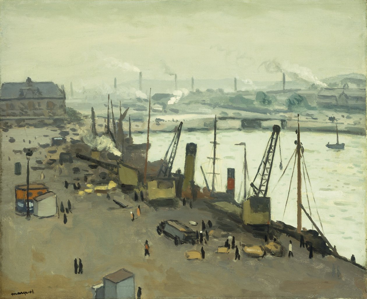 Boulogne kikötője; Boulogne sur Mer kikötője alkotó: Albert Marquet