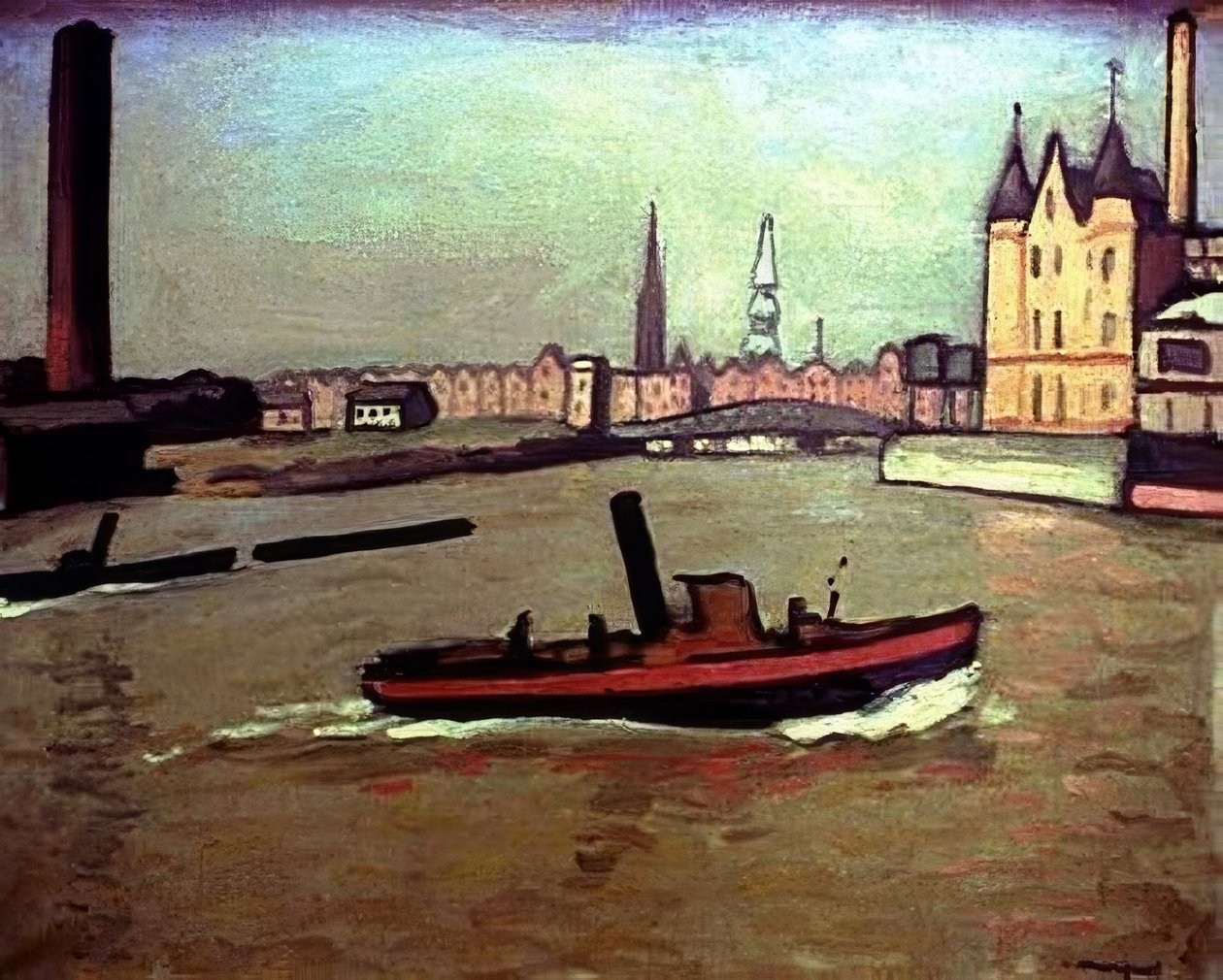 A hamburgi kikötő - 1908 - 68 × 81 cm - olaj, vászon alkotó: Albert Marquet