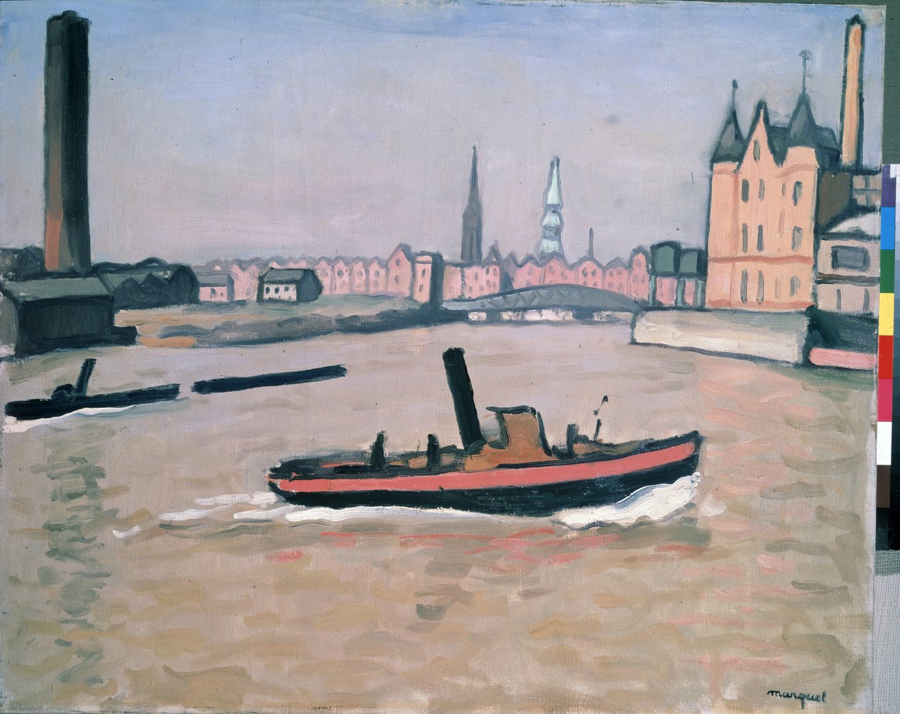 Hamburg kikötője 1909 (olaj, vászon) alkotó: Albert Marquet