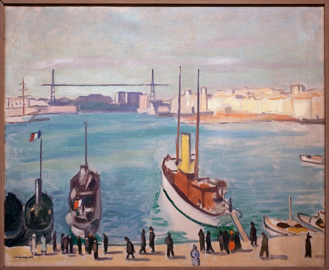 Marseille kikötője (Bouche du Rhone) - A háttérben a komphíd látható alkotó: Albert Marquet