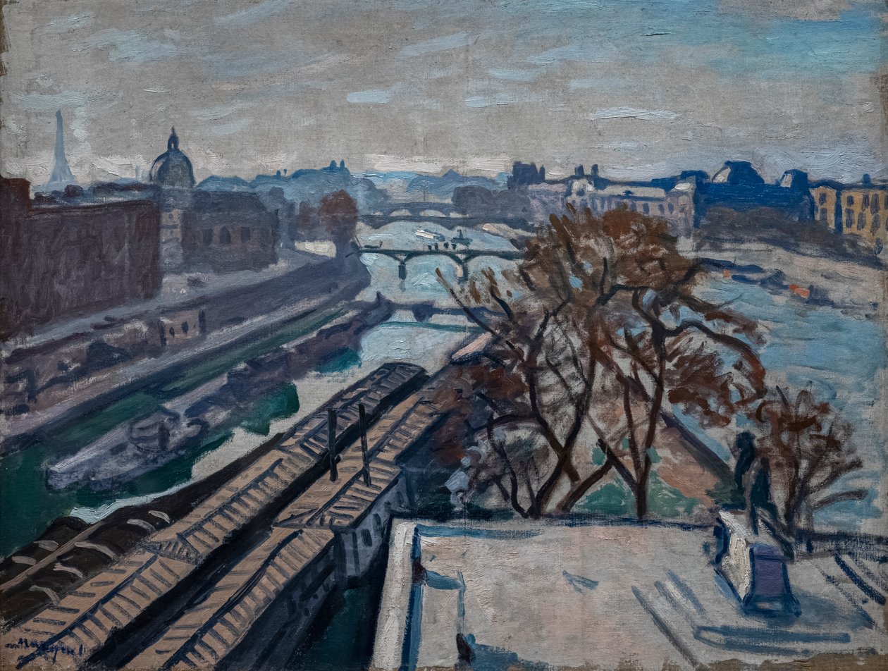 Kilátás a Szajnára és IV. Henrik emlékművére alkotó: Albert Marquet
