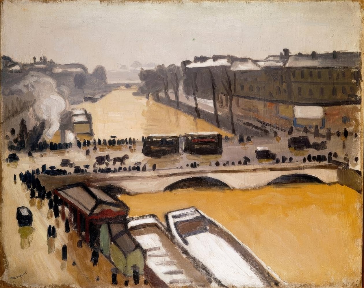 Árvíz a Pont Saint-Michelnél alkotó: Albert Marquet