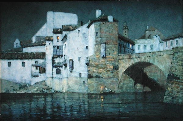 Holdfény, Puente Genil, Spanyolország (ceruza és akvarell papíron) alkotó: Albert Moulton Foweraker