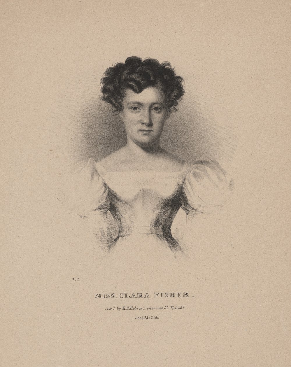 Miss Clara Fisher, litho C.G. Gyermekek, 1830 alkotó: Albert Newsam