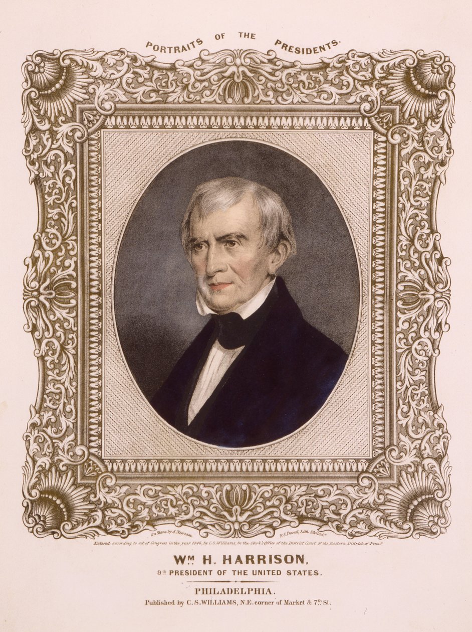 William Henry Harrison amerikai elnök, 1846 (litográfia) alkotó: Albert Newsam