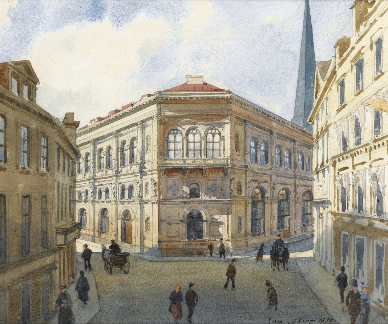 Kilátás a rigai tőzsdére alkotó: Albert Nikolaevich Benois