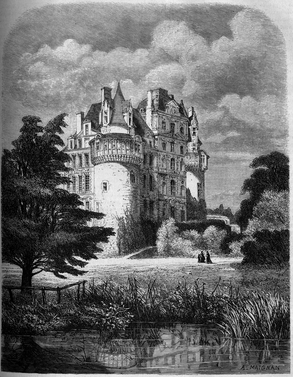 Chateau de la Loire: a Chateau de Brissac külső képe (reneszánsz építészet alkotó: Albert Pierre Rene Maignan