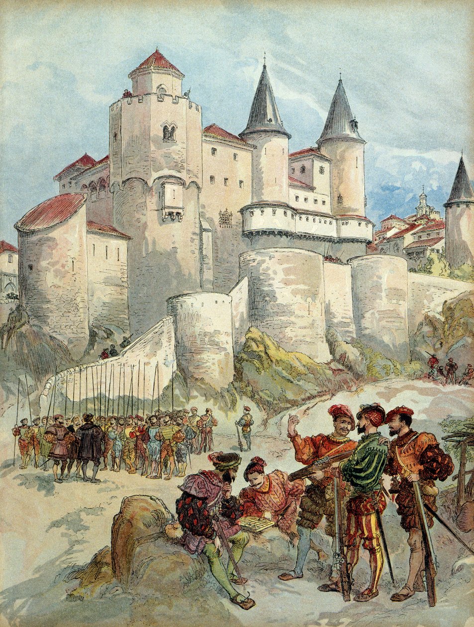 Egy fogoly, Francois 1. (1494-1547) 1526-ig a madridi (Spanyolország) Alcazar tornyába volt bezárva. alkotó: Albert Robida