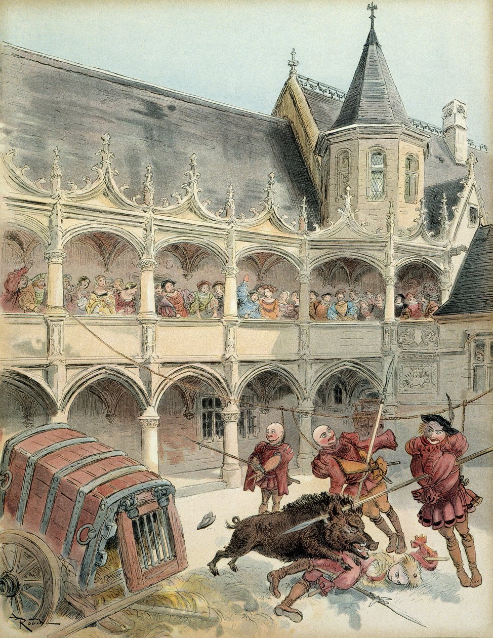 Amboise vaddisznója. Az I. Ferenc király (1494-1547) jövőjét követő ünnepségek alkalmával 1515-ben a Chateau d