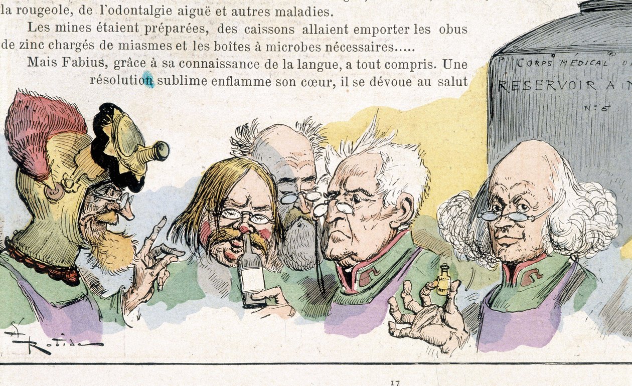 Előrejelzés: tudósok, „” Háború a 20. században”” (kémiai és bakteriológiai hadviselés?) Robida, n.d. alkotó: Albert Robida