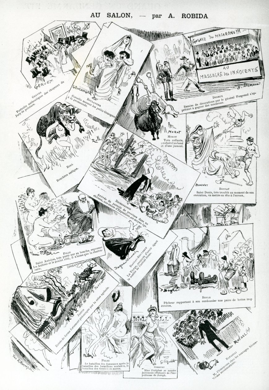 A Szalonban, a „La Caricature” 283. számából, 1885. május 30. alkotó: Albert Robida