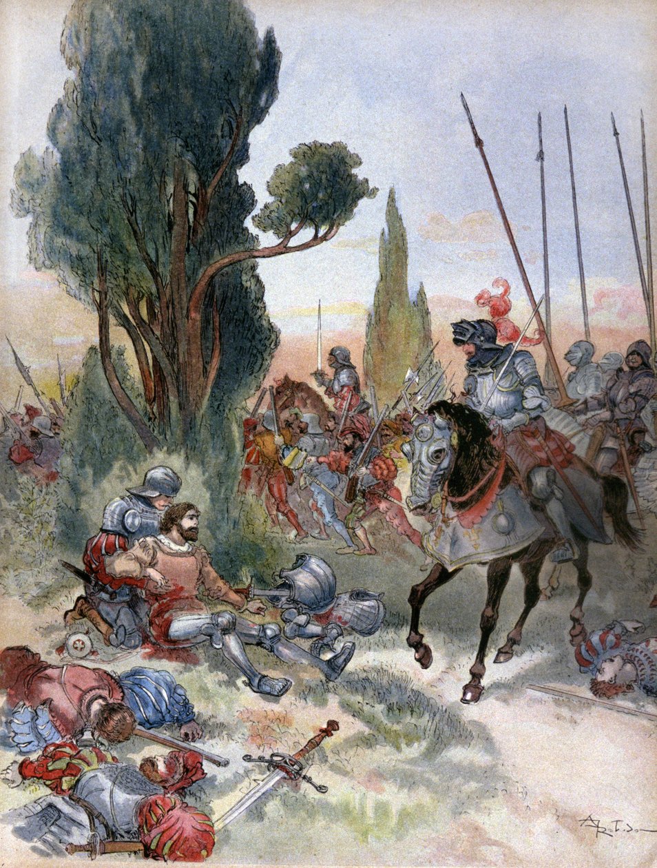 Bayard halála alkotó: Albert Robida