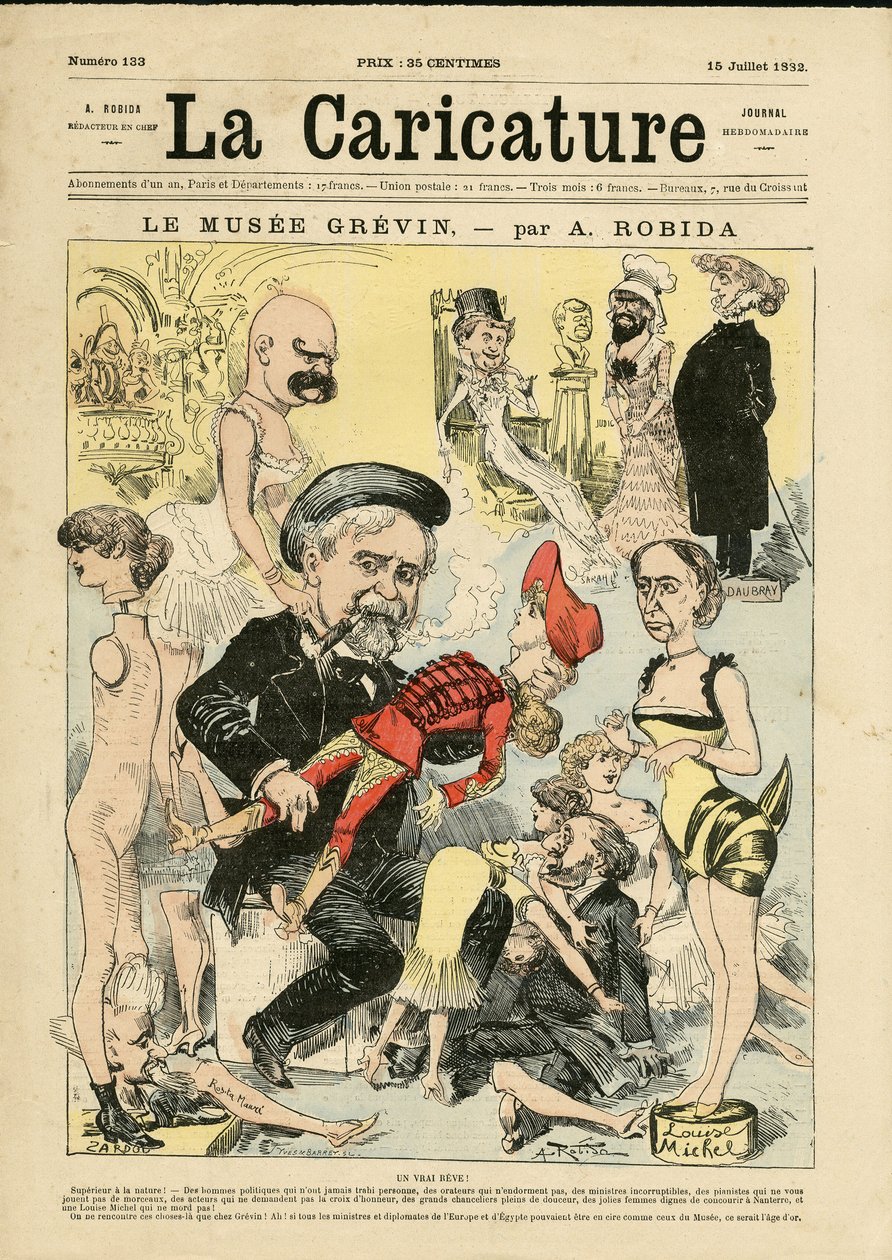 Albert Robida (1848-1926) illusztrációja a La Caricature (1880) borítójához alkotó: Albert Robida