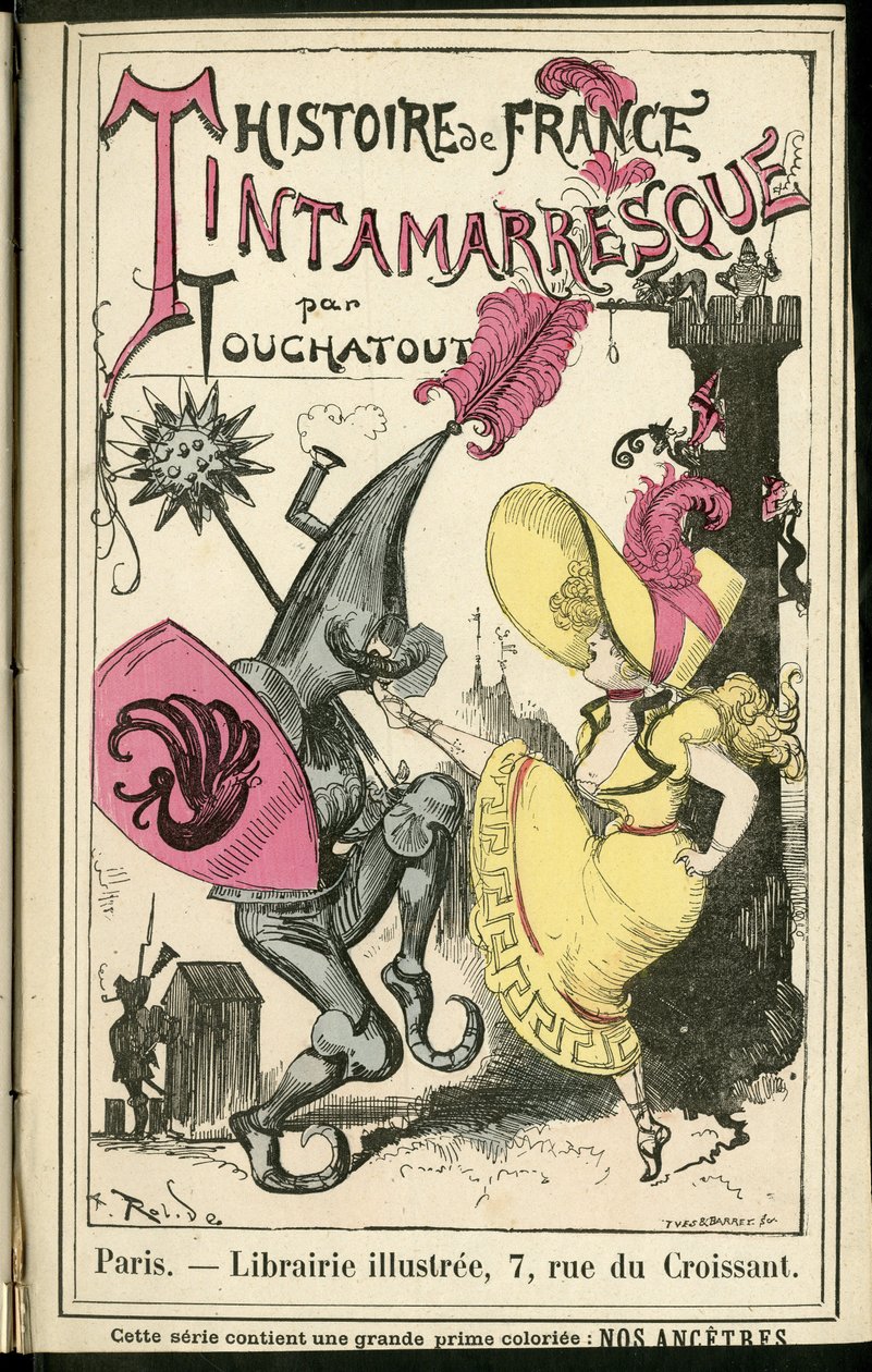 Albert Robida (1848-1926) illusztrációja a Histoire de France tintamarresque-ben, kb. 1880 – Történelem, tánc alkotó: Albert Robida