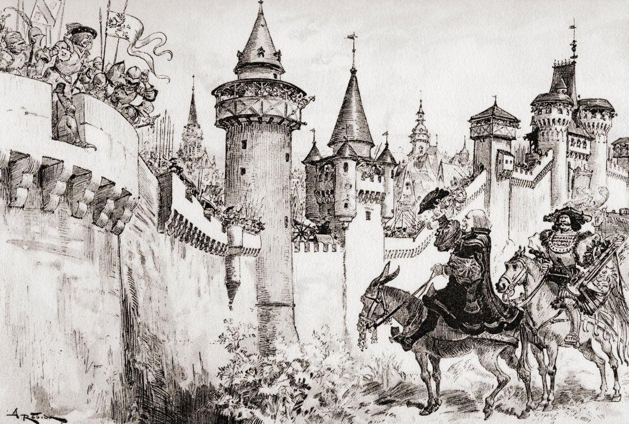 La Harangue Faite Par Ulric Gallet Picrochole vagy Ulric Gallet Picrochole-nak szállított haranguja. alkotó: Albert Robida