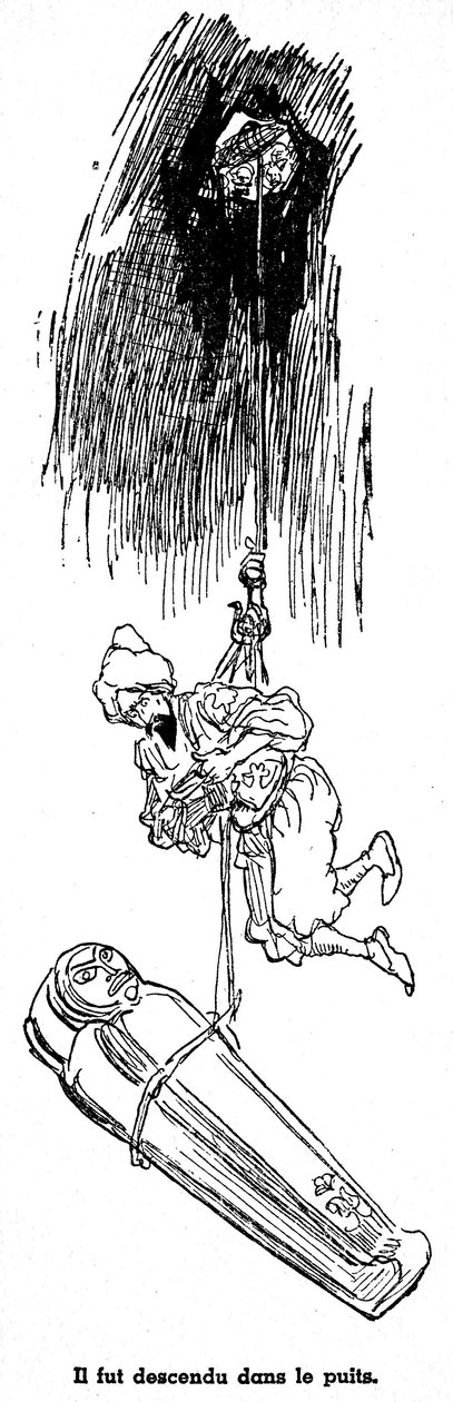 Szindbád, a tengerész (Sinbad) - mese az ezeregy (1001) éjszakáról - egy 1948-as könyv illusztrációja (Fortin-kiadás, Csodálatos gyermekkori képzetgyűjtemény) kalandjait meséli el - Albert Robida (1848 - 1926) illusztrációja - Negyedik utazás : Si alkotó: Albert Robida