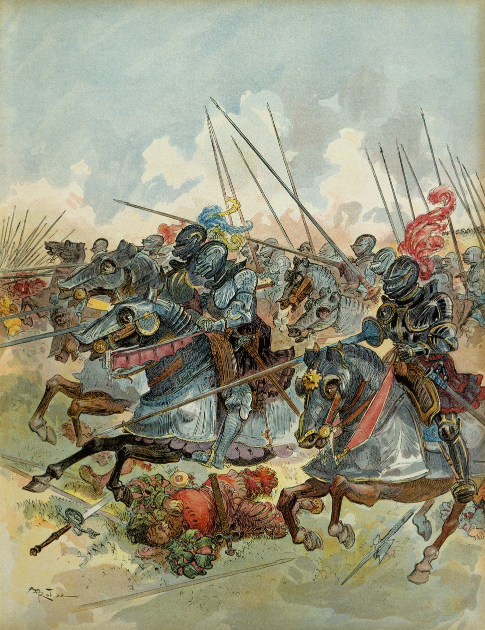 Hatodik olasz háború (1521-1526): Paviai csata (Olaszország), február 24. alkotó: Albert Robida
