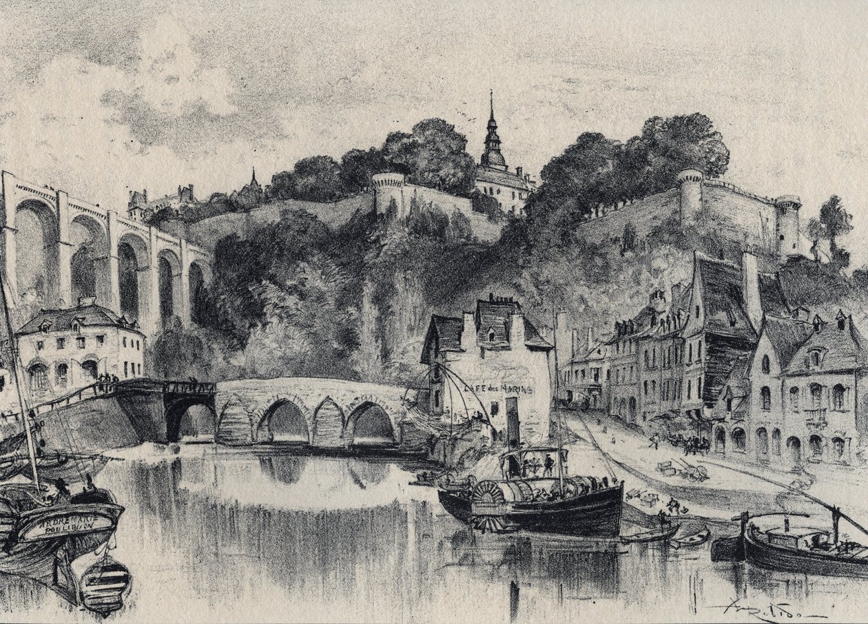 Dinan városa - Ó-Franciaország - Bretagne - szövegek, rajzok és litográfiák, Albert Robida (1848-1926) datálatlan 19. század vége alkotó: Albert Robida
