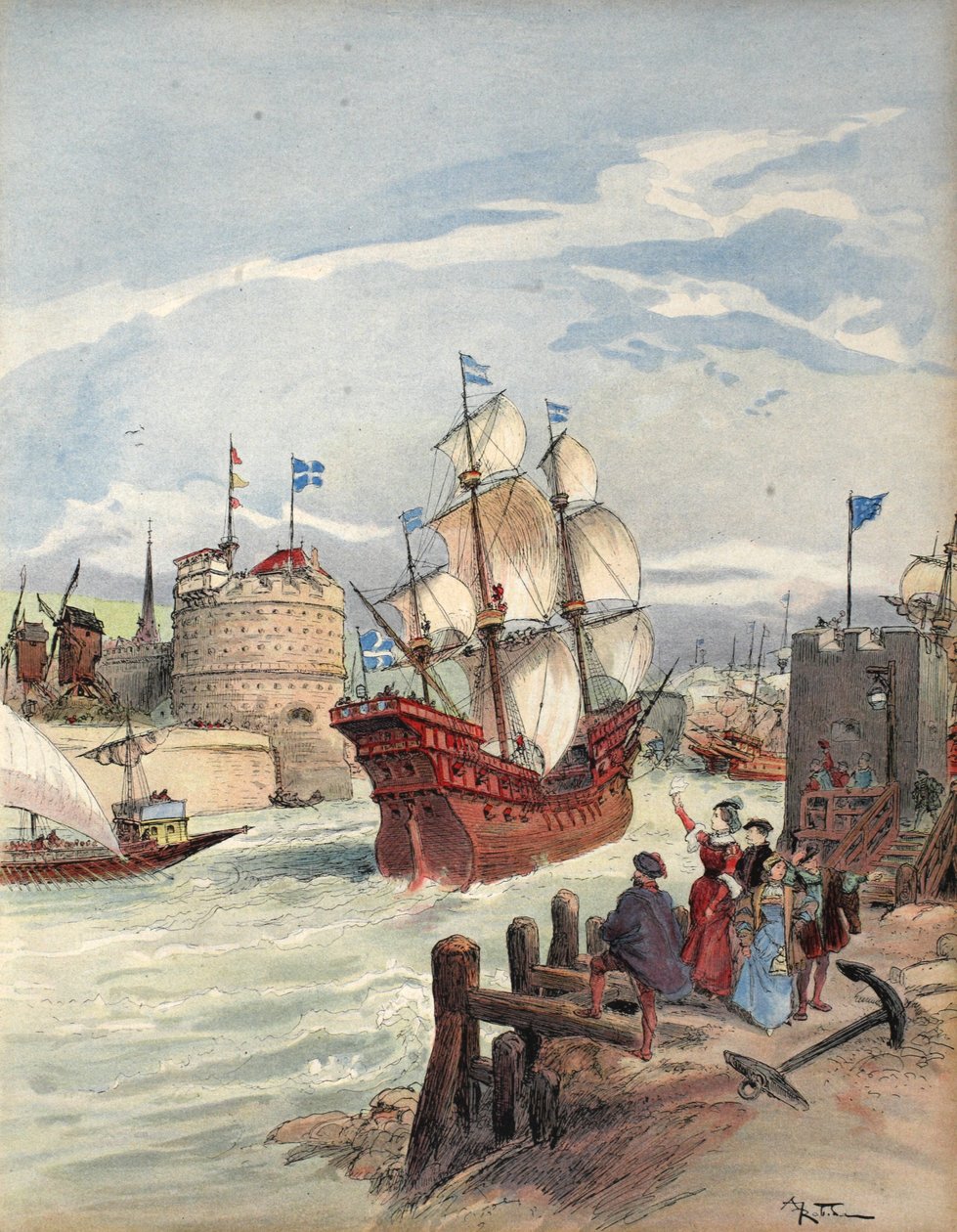 A király flottája Havre-ban: La Belle Francoise, illusztráció: 