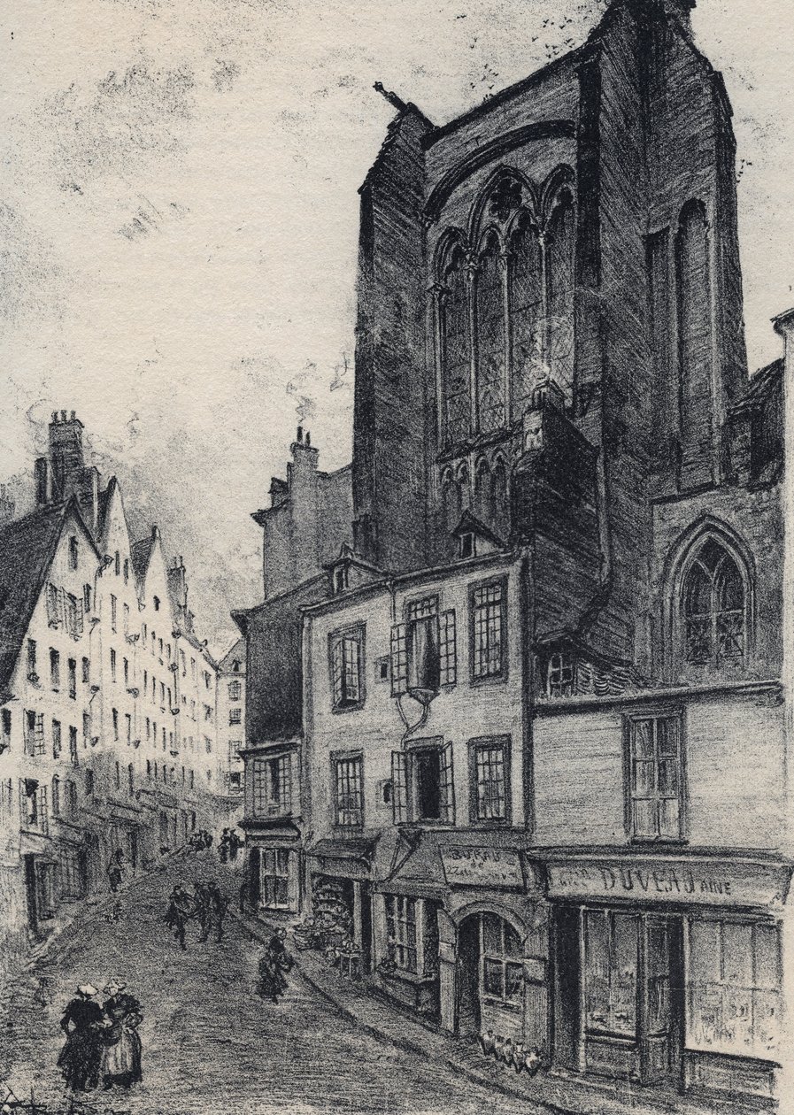 Egy utca Saint Malo-ban – Ó-Franciaország – Bretagne – szövegek, rajzok és litográfiák, Albert Robida (1848-1926) datálatlan 19. század vége alkotó: Albert Robida