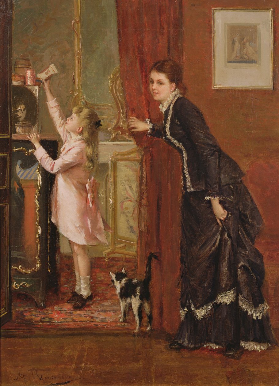 Saving Her Pocket Money, 19. század alkotó: Albert Roosenboom