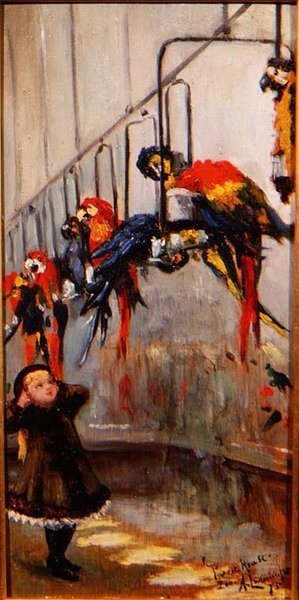 A papagájház, a londoni állatkert alkotó: Albert Snr. Ludovici