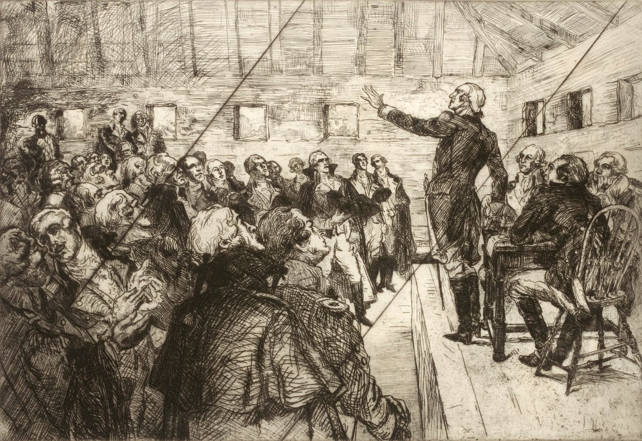 Washington megakadályozza a katonai diktatúrát (törölt lemez a "The Bicentennial Pageant of George Washington" című portfólióból) alkotó: Albert Sterner