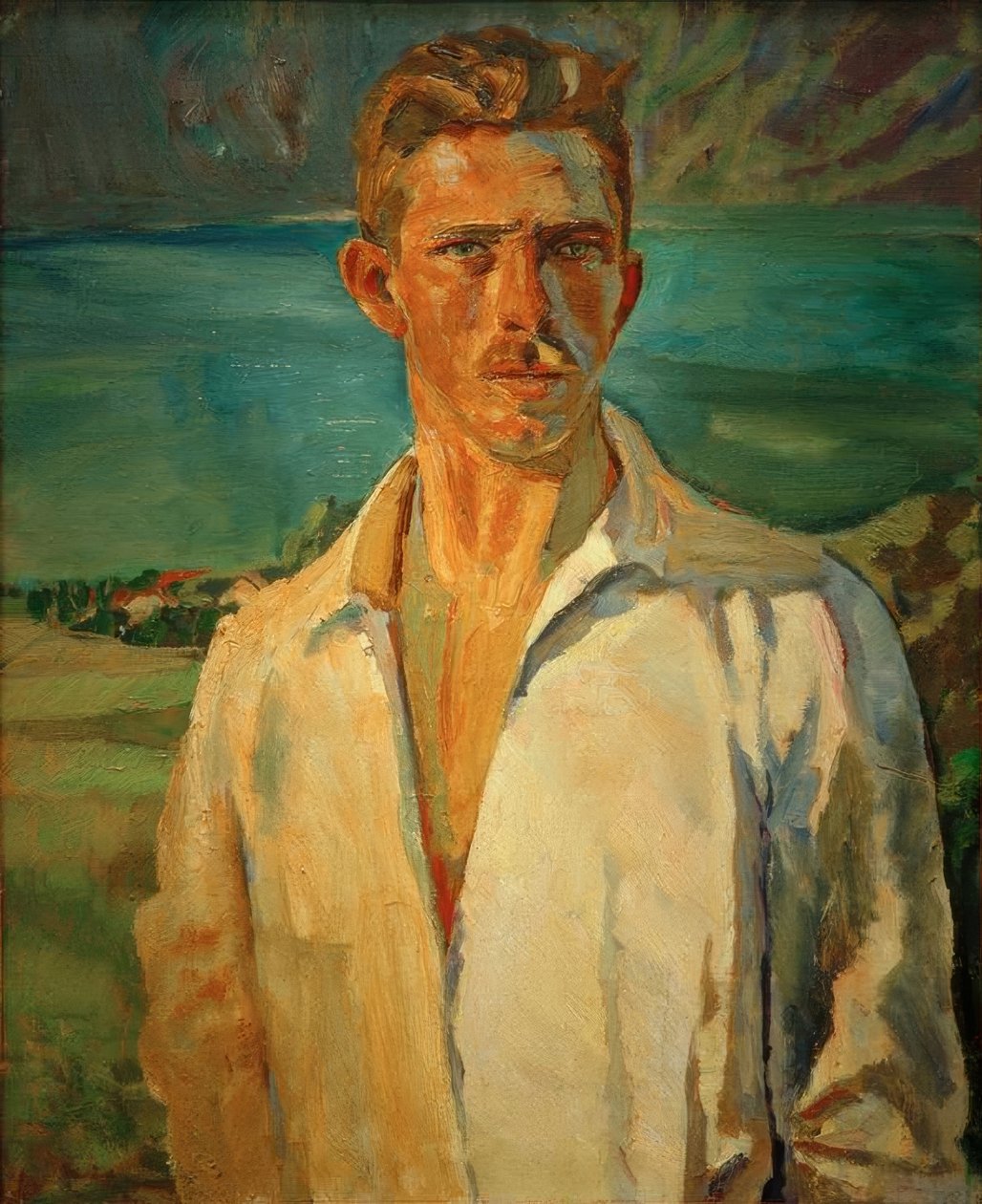 Önarckép az Attersee-nél alkotó: Albert Weisgerber