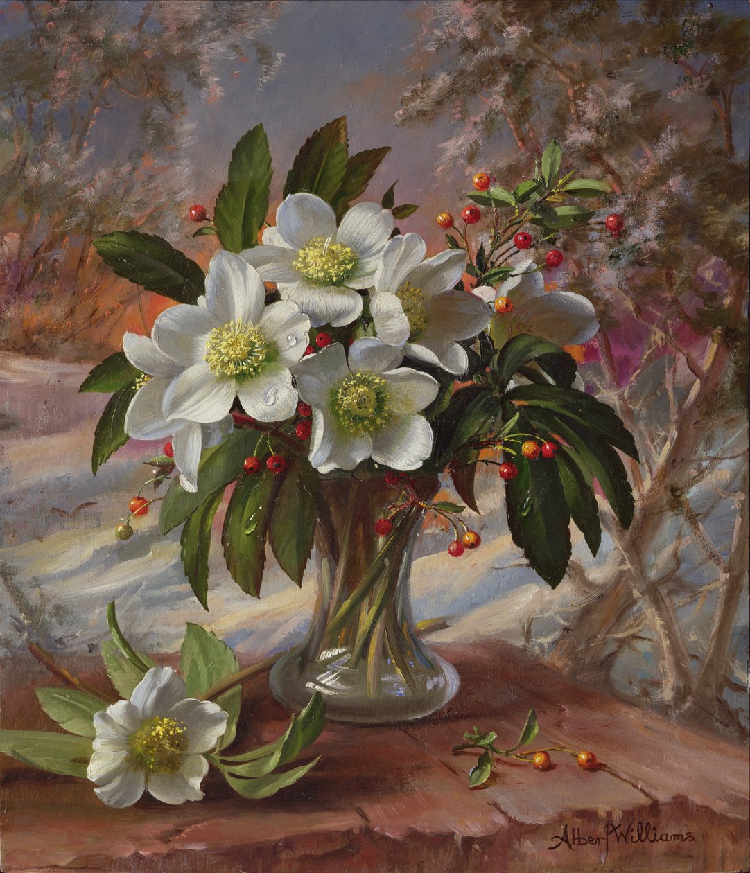 A296 Virágok téli fényben (panel) alkotó: Albert Williams