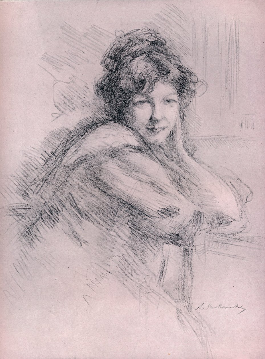 Egy nő litográfiai portréja, 1905 alkotó: Albert de Belleroche