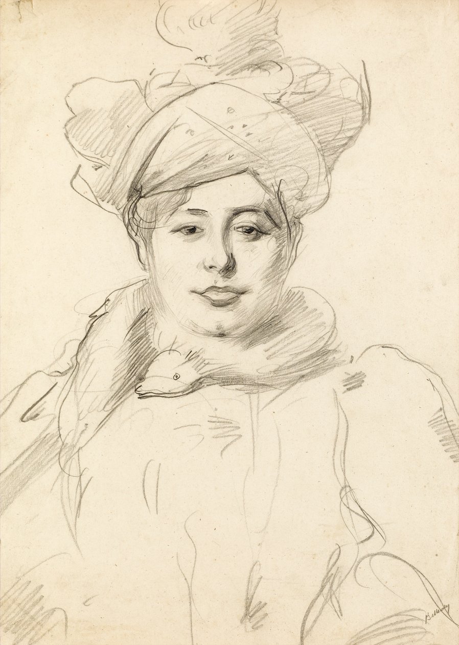 Kalapos nő, 1905 körül alkotó: Albert de Belleroche