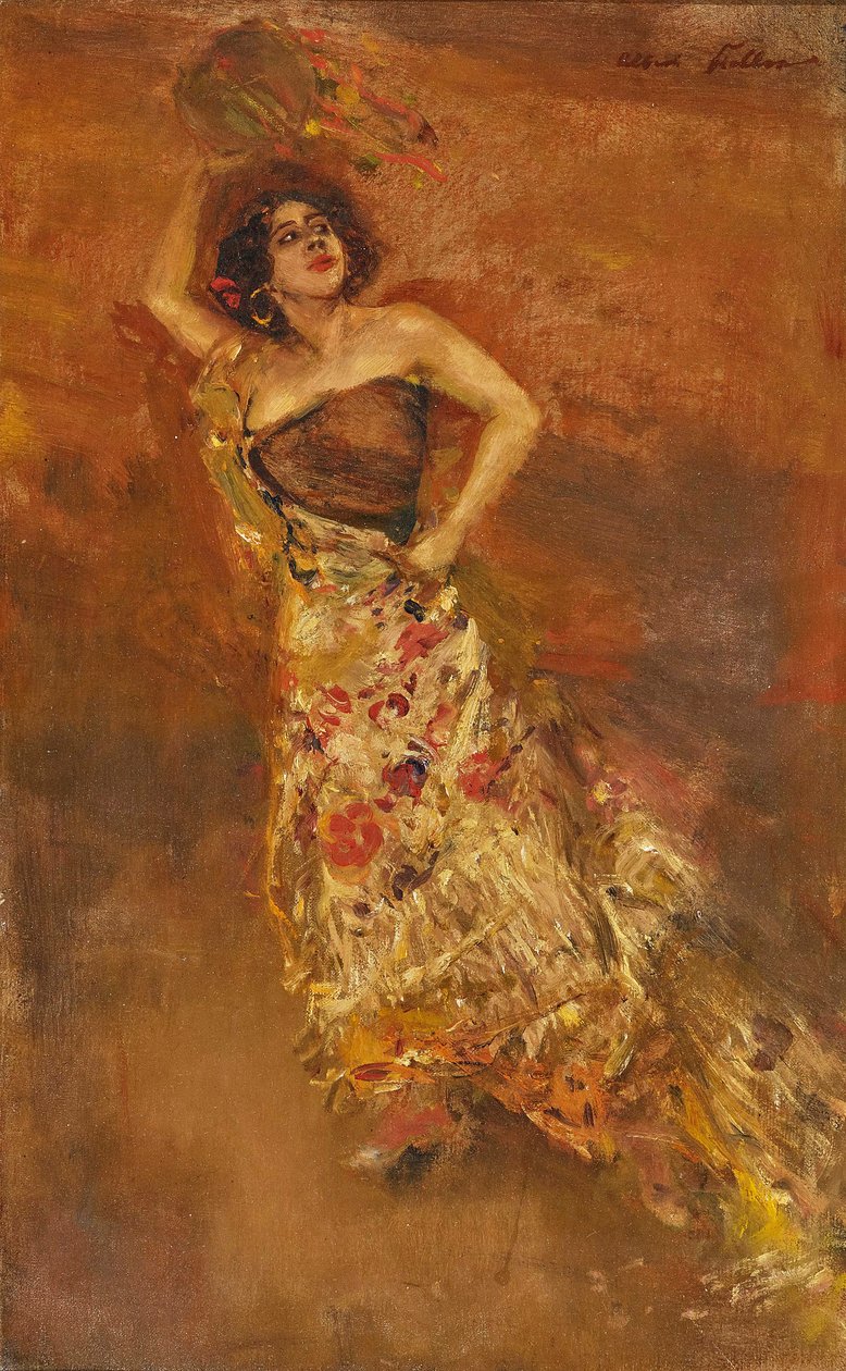 Caroline Otèro spanyol táncos Carmen szerepében. alkotó: Albert von Keller