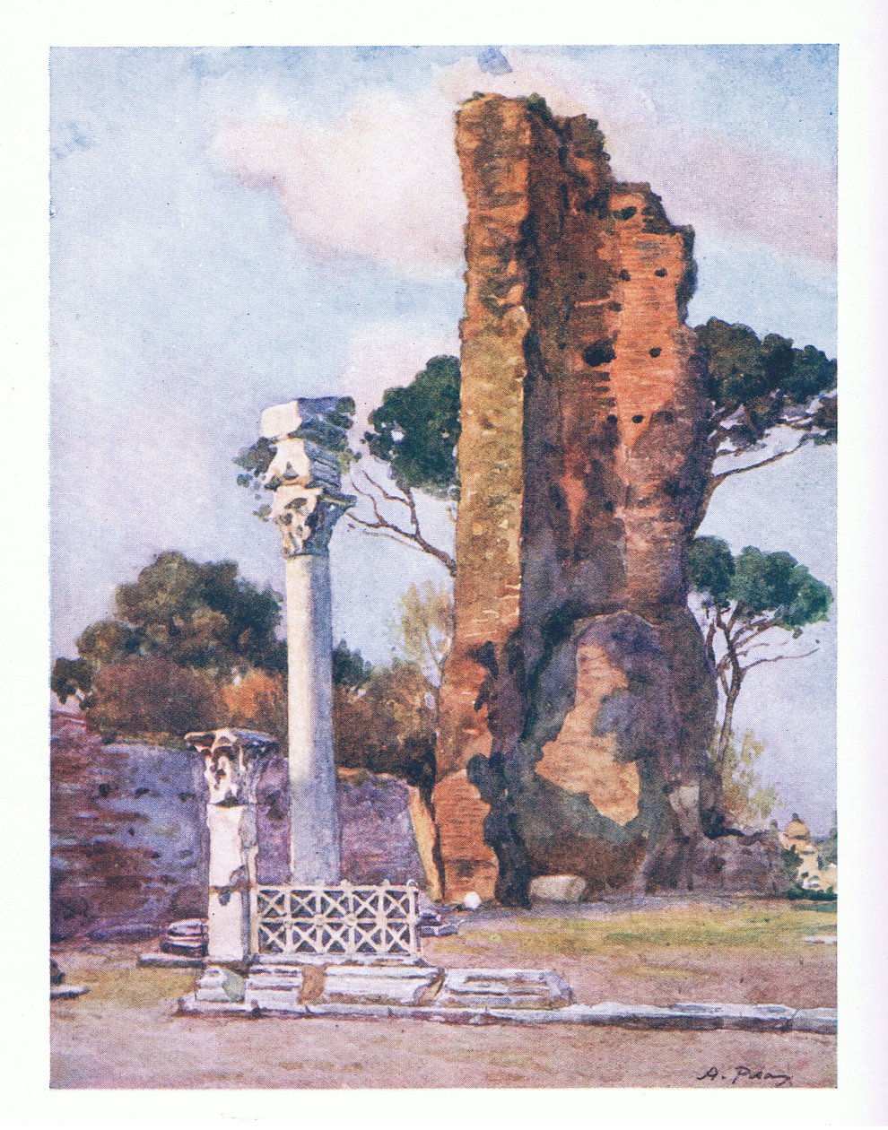 A Palentinus Flavianus bazilika, Rómából, kiadó: A & C Black Ltd, 1925 alkotó: Alberto Pisa