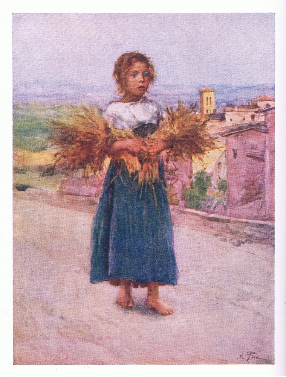 Kis gleaner Campagna-ban, Rómából, az A & C Black Ltd kiadásában, 1925 alkotó: Alberto Pisa