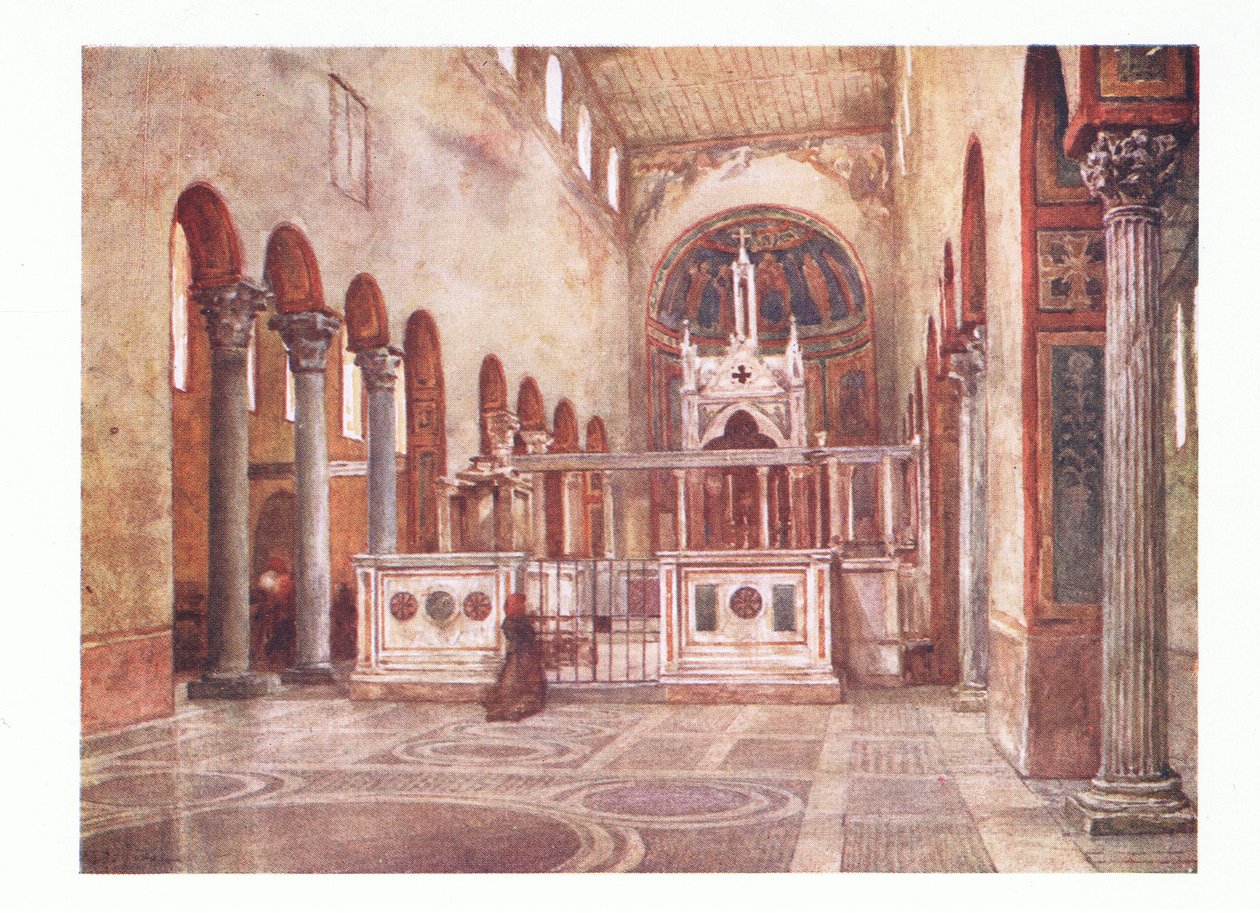 Santa Maria in Cosmedin (ókeresztény bazilika), Rómából, kiadta az A & C Black Ltd, 1925 alkotó: Alberto Pisa
