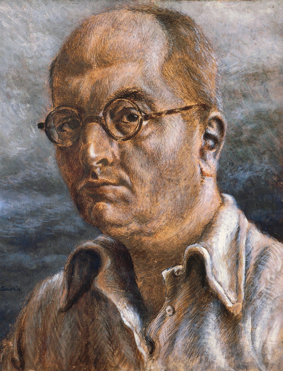 Alberto Savinio (1891-1952) önarcképe. Olaszország, XX. század. alkotó: Alberto  Savinio