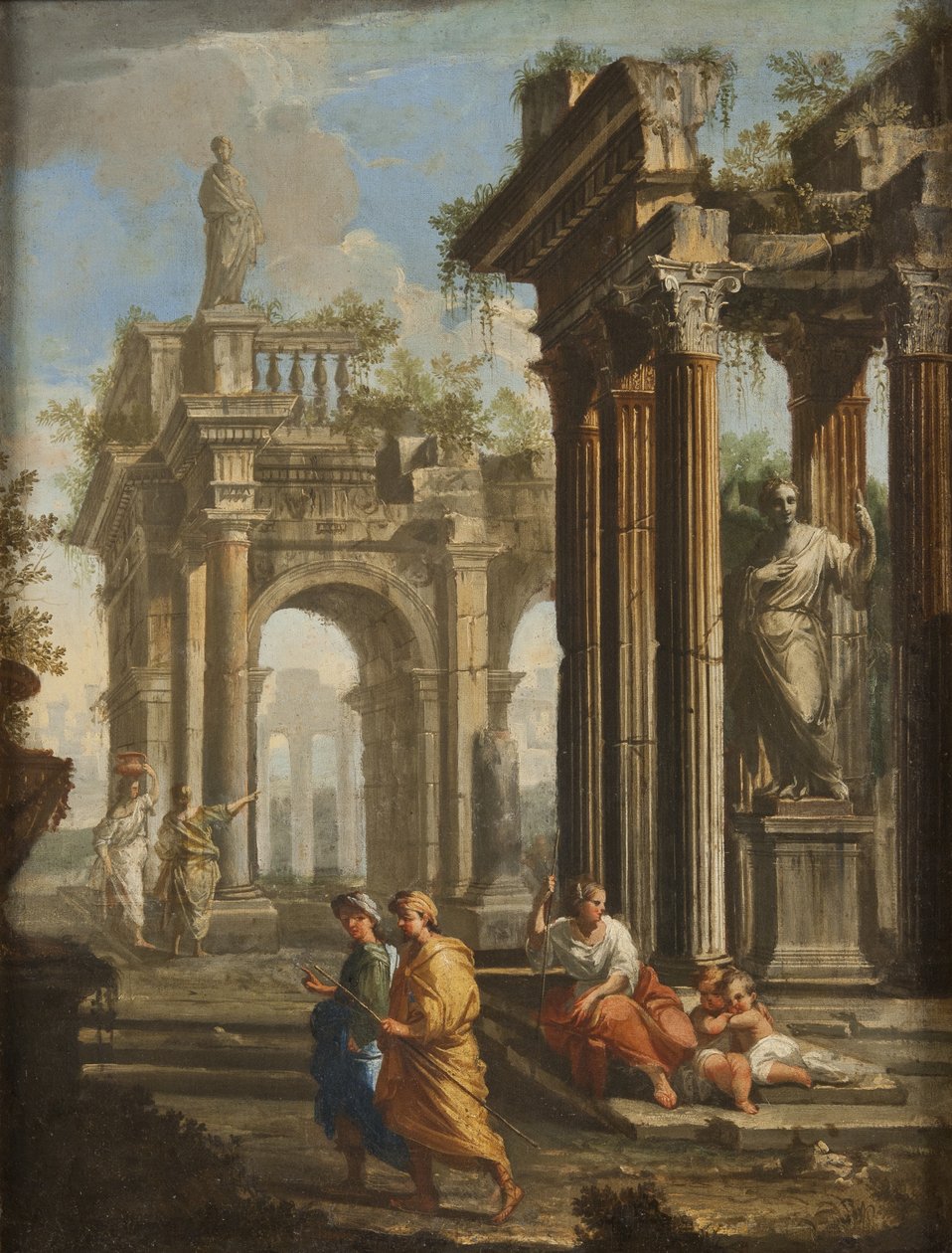 Zarándokok a klasszikus épületek mellett, 1710 körül alkotó: Alberto Carlieri