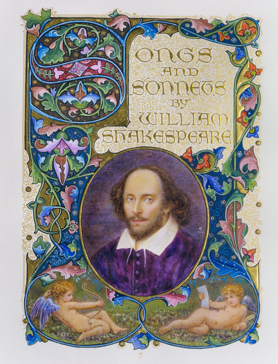 A könyv címlapján William Shakespeare színes portréja Alberto Sangorski művész által készített szép színes portréval. alkotó: Alberto Sangorski