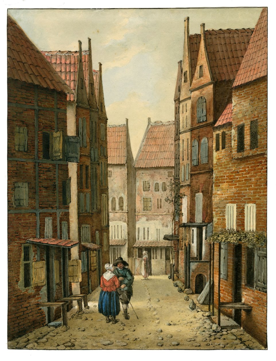 Delft-i utca Albertus Brondgeest Jacobus Vrel után, SA Delft, inv.no.65127 alkotó: Albertus Brondgeest