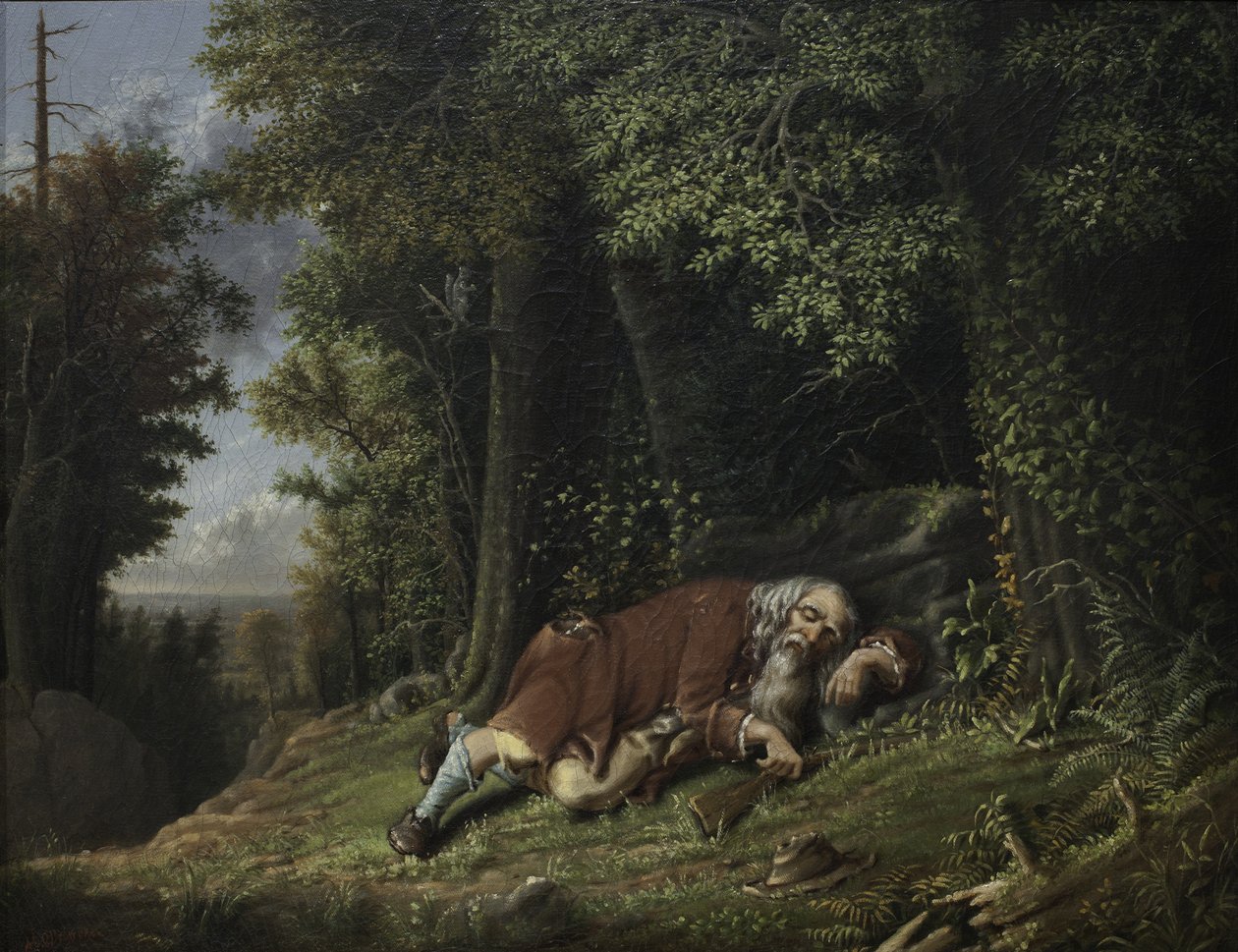 Rip Van Winkle Asleep, 1879-80 (olaj, vászon) alkotó: Albertus D.O Browere