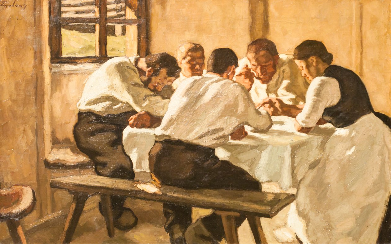 Ebéd, 1910 körül (olaj, vászon) alkotó: Albin Egger Lienz