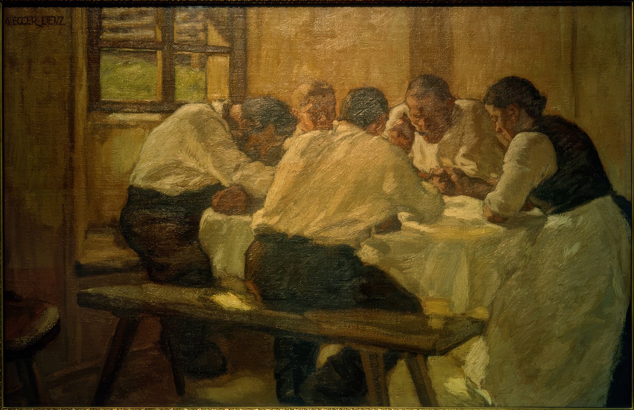 Ebéd (The Soup, II. verzió) alkotó: Albin Egger Lienz