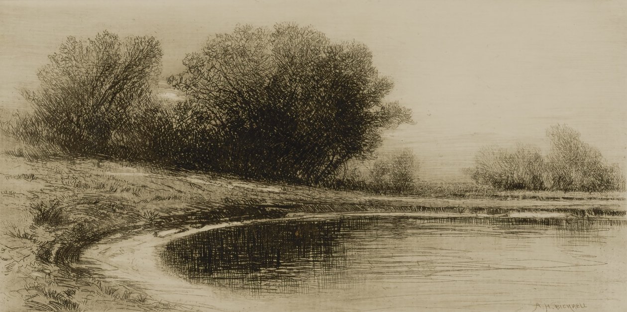 Tó és fák alkotó: Albion Harris Bicknell